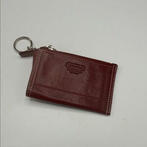Coach Burgundy Leather Keychain Pouch
